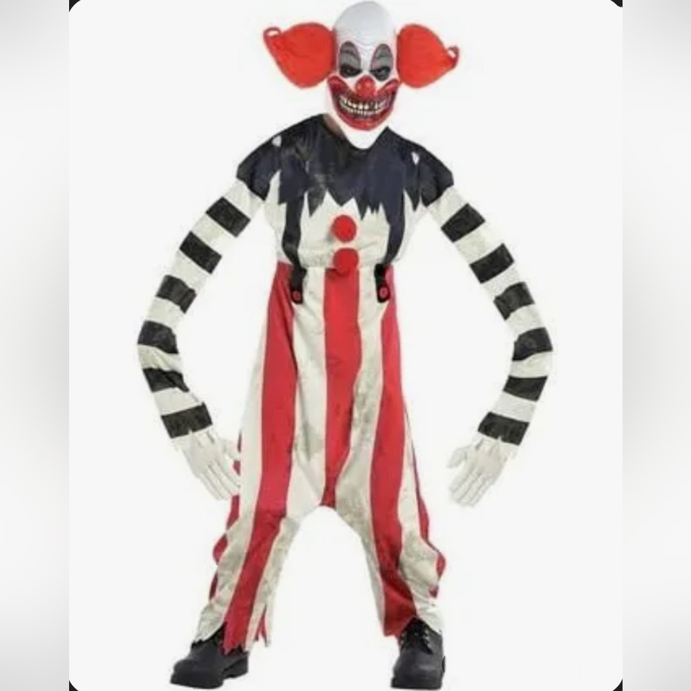 Kids Clown Costume - Red, White, Black